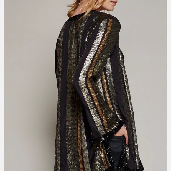 Free People Bianca beaded sequin jacket XS NWOT - Picture 2 of 7